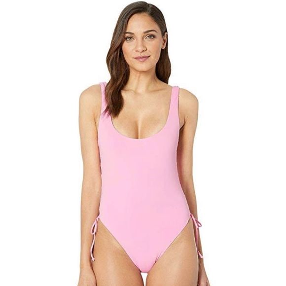 NEW The Bikini Lab Neon Pink Lace Side Bathing Suit Size XS - Picture 1 of 9